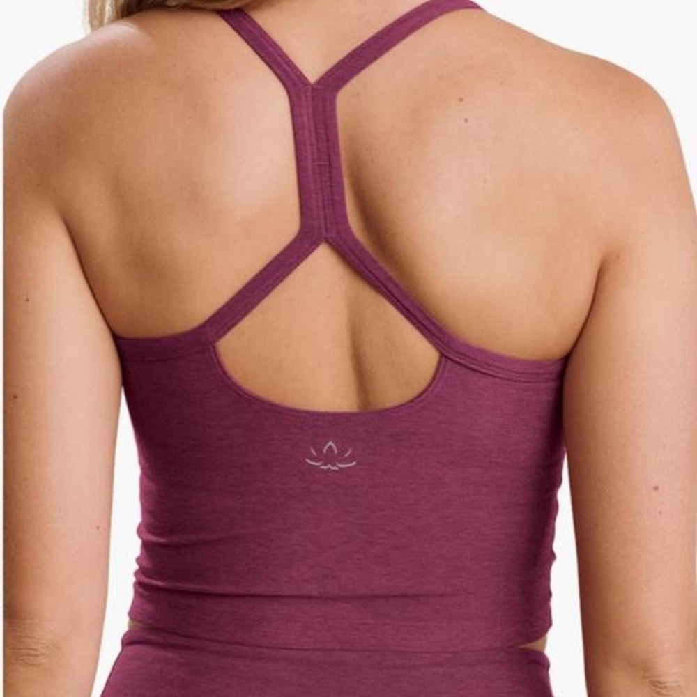 Beyond Yoga Space Dye Slim Racerback Crop Tank Pomegranate Heather Size M
